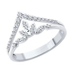 Кольцо из белого золота с бриллиантами (Арт.1012658-3)
