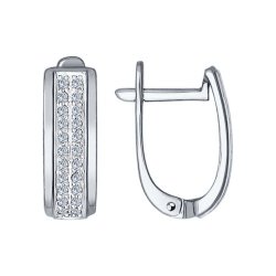 Серьги из белого золота с бриллиантами (Арт.1021058-3)