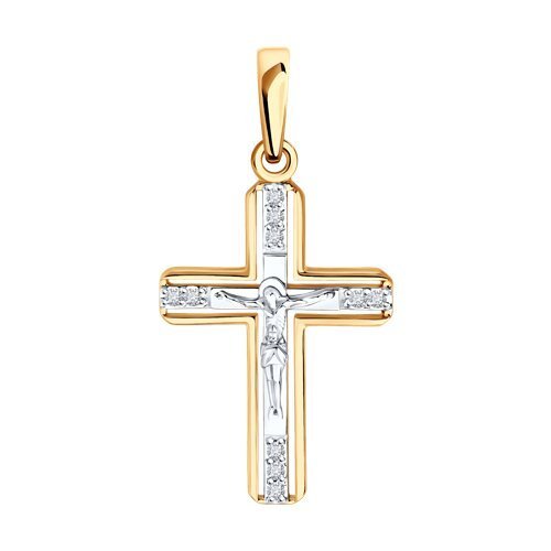 Подвеска из комбинированного золота с бриллиантами (Арт.1120105)