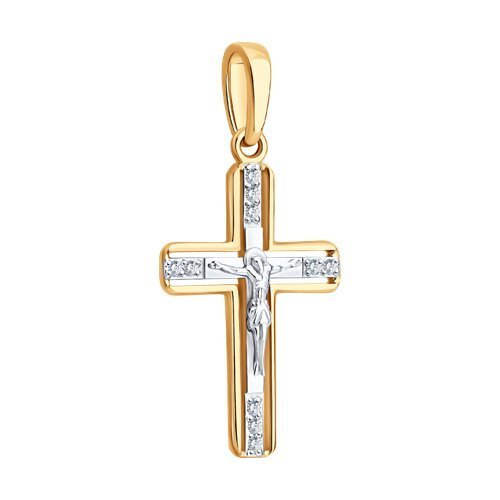 Подвеска из комбинированного золота с бриллиантами (Арт.1120105)