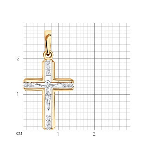 Подвеска из комбинированного золота с бриллиантами (Арт.1120105)