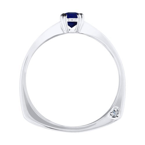 Кольцо из белого золота с бриллиантом и сапфиром (Арт.2011090)