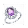 Кольцо из серебра с аметистом и фианитами (Арт.94-310-02042-3)