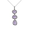 Цепь с аметистом и бриллиантами «Три сияния» из золота 585 пробы MY JEWELS (арт.U331)