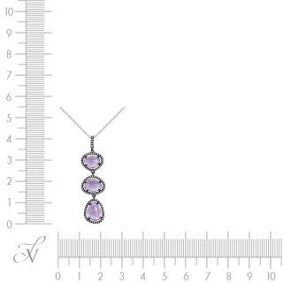 Цепь с аметистом и бриллиантами «Три сияния» из золота 585 пробы MY JEWELS (арт.U331)