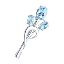 Брошь из серебра с топазами (Арт.94-340-01165-1)