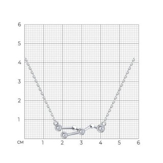 Колье из серебра с фианитами «Созвездие грации» Соколов (арт.9407-1208)