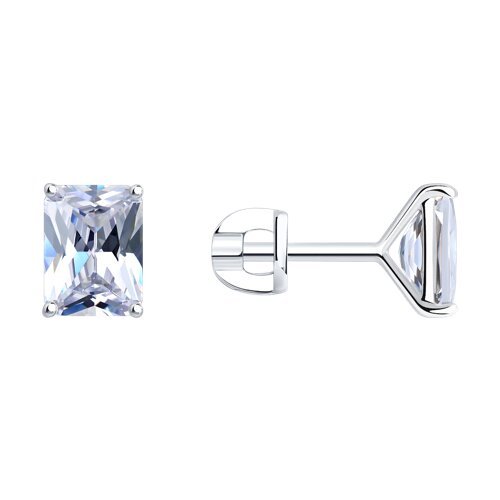Серьги из серебра с фианитами (Арт.94026417)