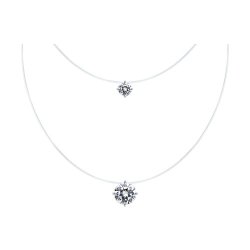 Колье на леске из серебра с фианитами (Арт.94070756)