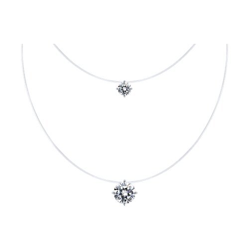 Колье на леске из серебра с фианитами (Арт.94070756)