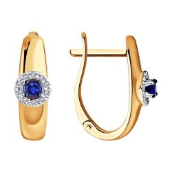 Серьги из золота с бриллиантами и сапфирами (Арт.51-220-00826-1)