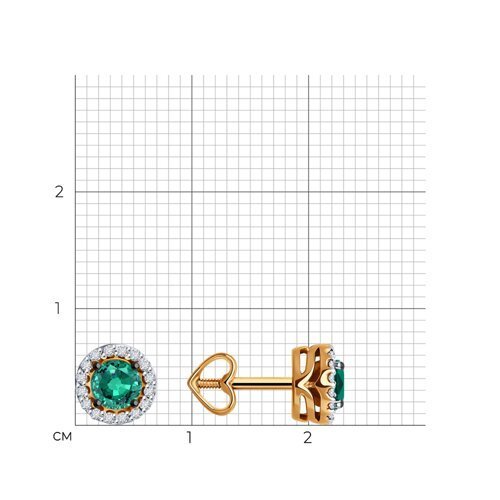 Серьги из золота с бриллиантами и изумрудами (Арт.51-222-01772-5)