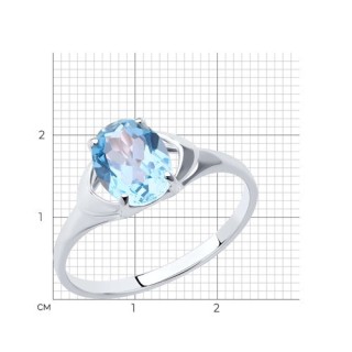 Кольцо из серебра с топазом «Небесный Овал» SOKOLOV (арт.94-310-00627-1)