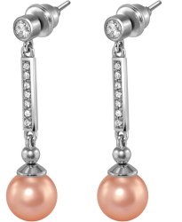 Серьги из серебра с жемчугом и кристаллом swarovski (Арт.aas-6-a-8-14-s)