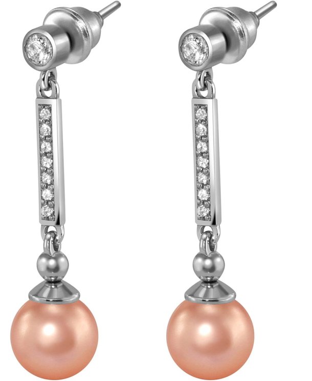 Серьги из серебра с жемчугом и кристаллом swarovski (Арт.aas-6-a-8-14-s)
