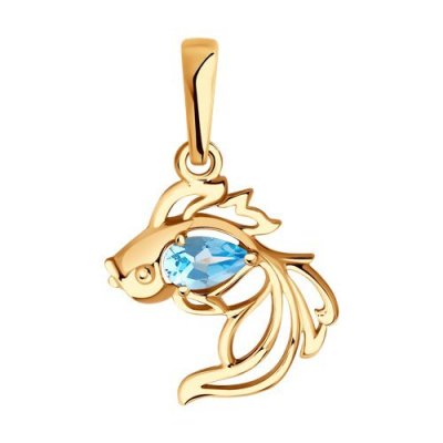 Подвеска золотая пробы 585 с топазом (Арт.51-330-01719-1)