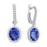 Серьги из белого золота с бриллиантами и танзанитами (Арт.6024463-3)