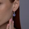 Серьги из белого золота с бриллиантами и танзанитами (Арт.6024463-3)