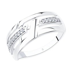 Кольцо из серебра с фианитами (Арт.94012614)