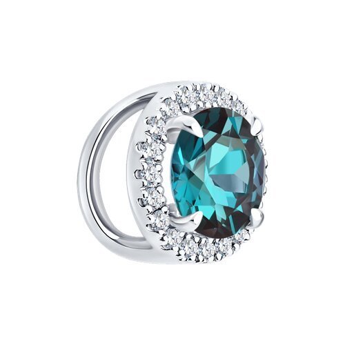 Подвеска из белого золота с гидротермальным александритом и бриллиантами выращенными (Арт.6034180-3-5)