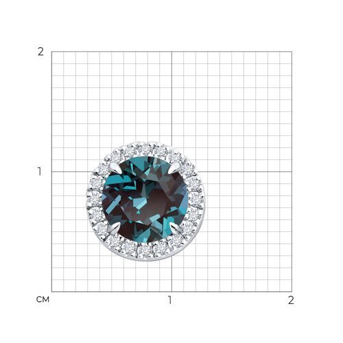 Подвеска из белого золота с гидротермальным александритом и бриллиантами выращенными (Арт.6034180-3-5)