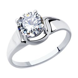 Кольцо из серебра с фианитом (Арт.94012878)