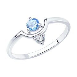 Кольцо из серебра с фианитами (Арт.94013487)