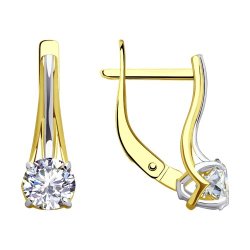 Серьги из желтого золота с фианитами (Арт.53-120-01852-1)