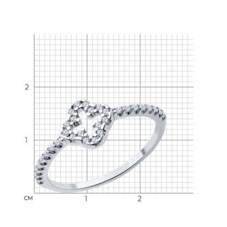 Кольцо из серебра с фианитом «Сияющий Крест» Соколов (арт.9401)