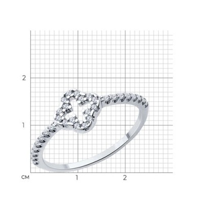 Кольцо из серебра с фианитом «Сияющий Крест» Соколов (арт.9401)