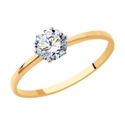 Кольцо из золота с фианитом (Арт.016788-4)