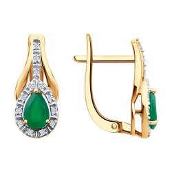 Серьги золотые пробы 585 с агатом (Арт.72-00522) Серьги золотые пробы 585 с агатом (Арт.72-00522)