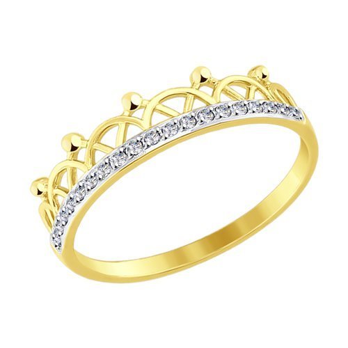 Кольцо из желтого золота с фианитами (Арт.017578-2)