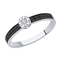Кольцо из белого золота с бриллиантами (Арт.7010087-3)