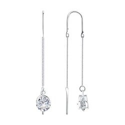 Серьги из серебра с фианитами (Арт.94023434)