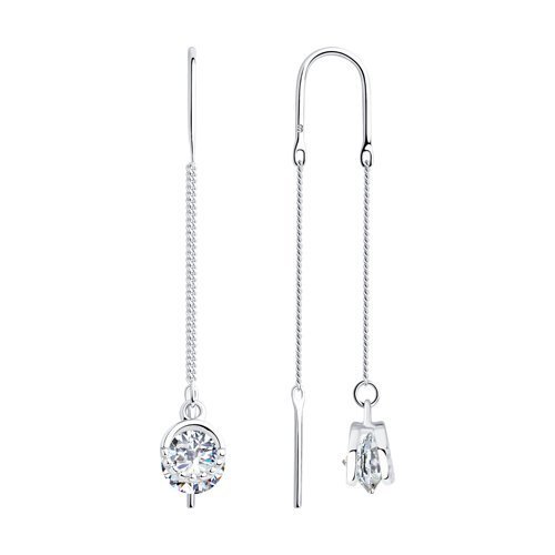 Серьги из серебра с фианитами (Арт.94023434)
