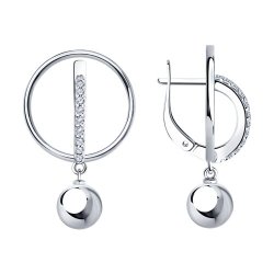 Серьги из серебра с фианитами (Арт.94024037)