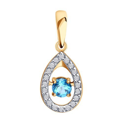 Подвеска золотая пробы 585 с топазом (Арт.732963)