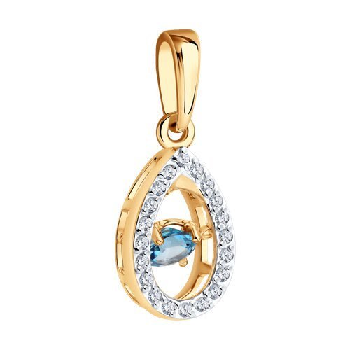 Подвеска золотая пробы 585 с топазом (Арт.732963)