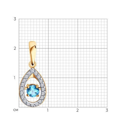 Подвеска золотая пробы 585 с топазом (Арт.732963)
