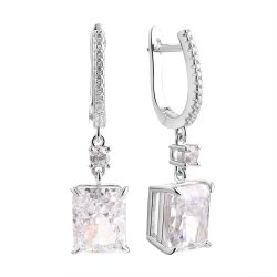 Серьги из серебра с фианитом (Арт.cz-e04302-x-w-w-x-w)