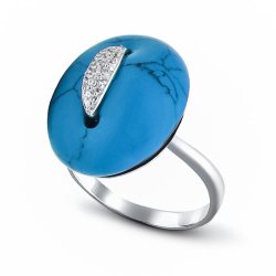 Кольцо Серебряные крылья (Арт.21sr0439a-96_biryuzapr_kubcirkonii)