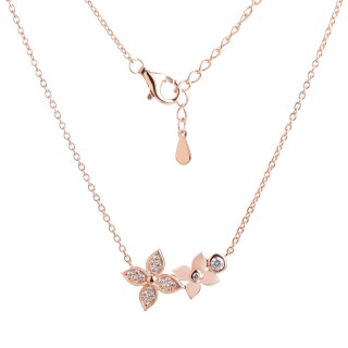 Ожерелье с фианитами «Lace Blossom» серебро 925 Fresh Jewelry (арт.CZ-N04037-X-G-W-X-W)