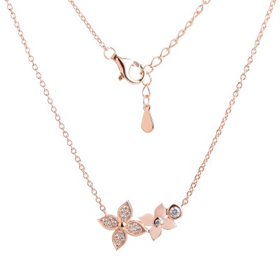 Ожерелье с фианитами «Lace Blossom» серебро 925 Fresh Jewelry (арт.CZ-N04037-X-G-W-X-W)
