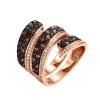 Кольцо серебряное с фианитами «Brown Glam» Fresh Jewelry (арт.CZ-R02525-X-GB-BR-X-W)