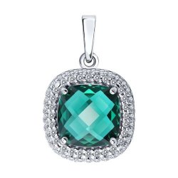 Подвеска из серебра с кварцем и фианитами (Арт.92030826)