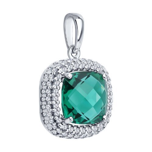 Подвеска из серебра с кварцем и фианитами (Арт.92030826)