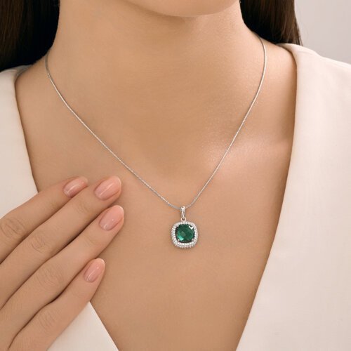 Подвеска из серебра с кварцем и фианитами (Арт.92030826)