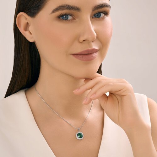 Подвеска из серебра с кварцем и фианитами (Арт.92030826)