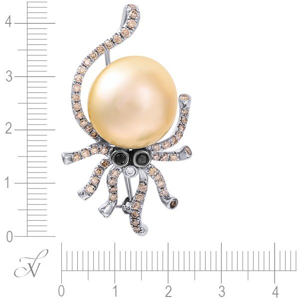 Брошь из золота с бриллиантом и жемчугом (Арт.456306_db_dn_gnwp_blk)